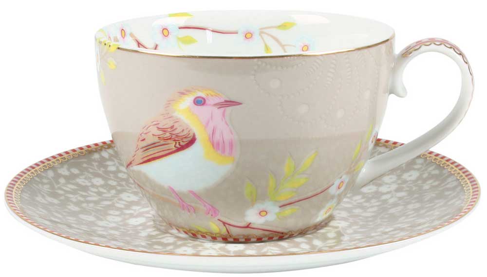 Produktbillede af Cup & Saucer Early Bird Khaki 280ml på tilbud i høj kvalitet