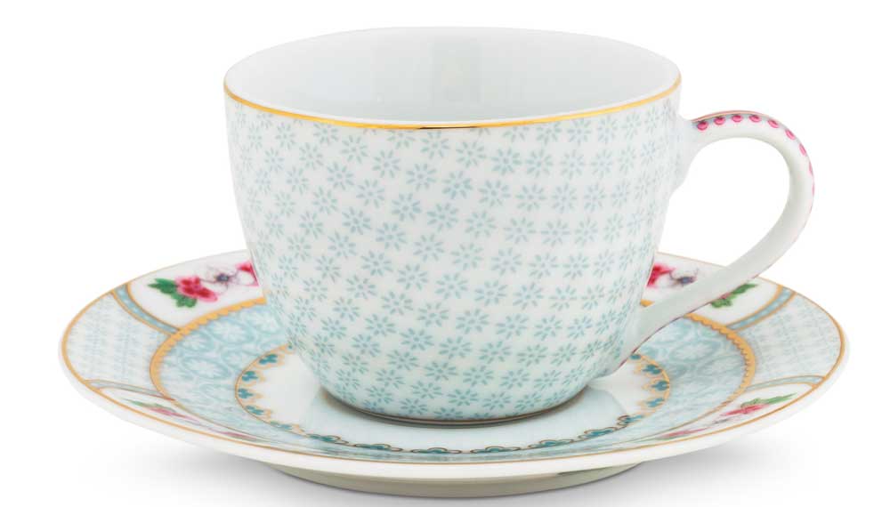 Produktbillede af Espresso Cup & Saucer Blushing Birds White 120ml på tilbud i høj kvalitet