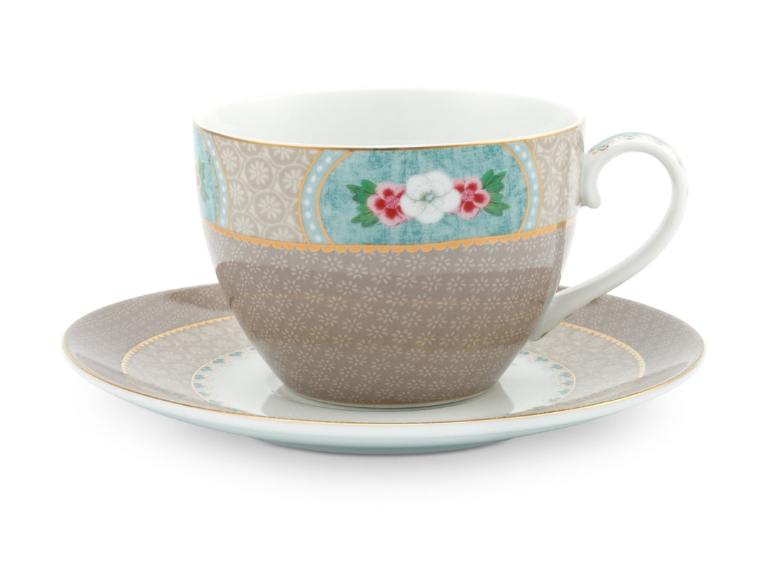 Produktbillede af Cup & Saucer Blushing Birds Khaki 280ml på tilbud i høj kvalitet