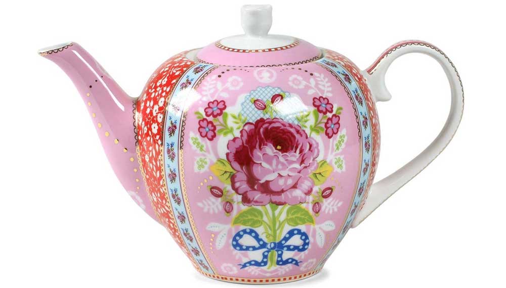 Produktbillede af Pip studio Floral Porcelæn Tepotte Pink på tilbud i høj kvalitet