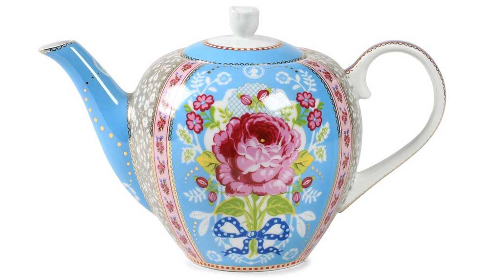 Produktbillede af Pip studio Floral Porcelæn Tepotte Blue på tilbud i høj kvalitet