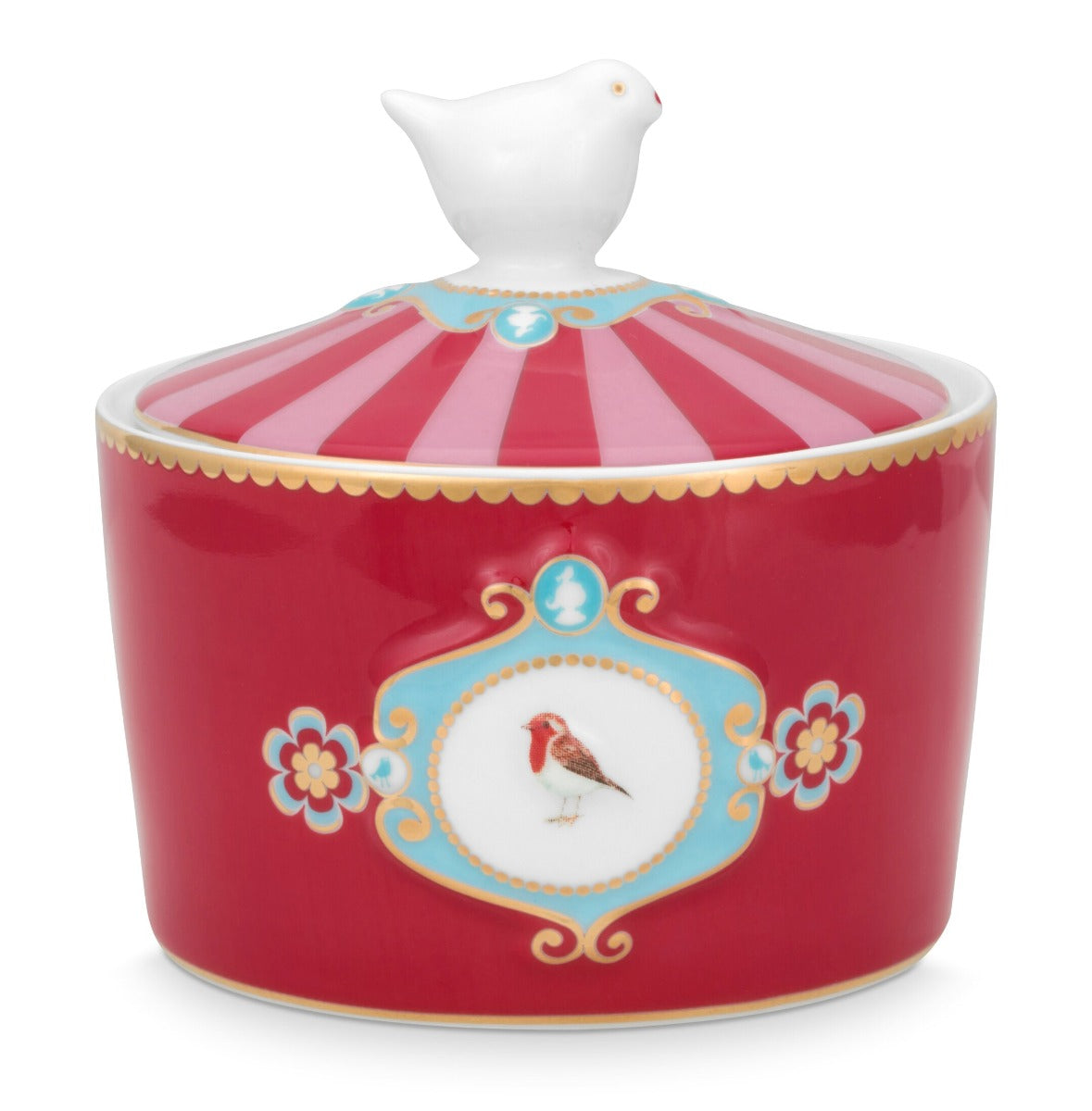 Produktbillede af Sugar Bowl Love Birds Medallion Red-Pink 300ml på tilbud i høj kvalitet