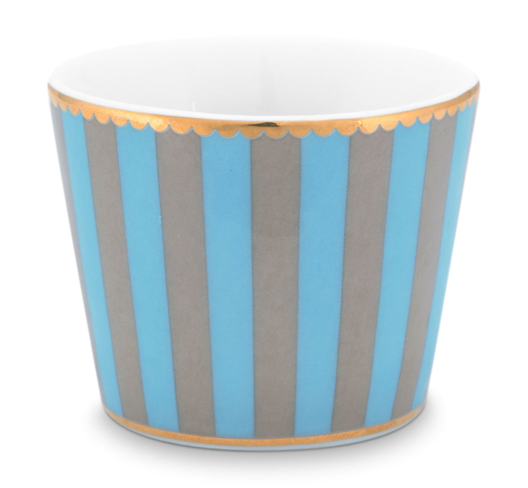 Produktbillede af Egg Cup Love Birds Stripes Blue-Khaki på tilbud i høj kvalitet