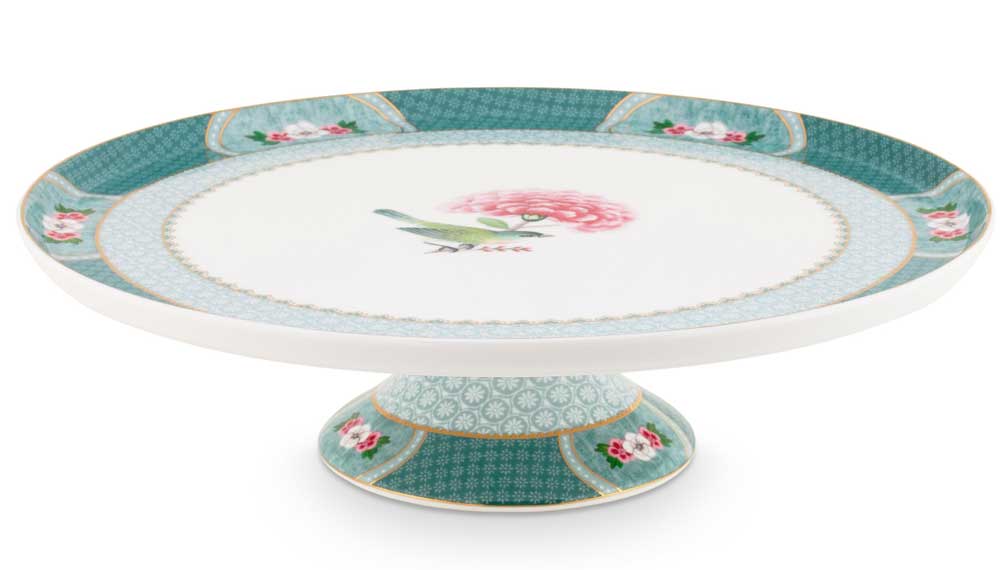 Produktbillede af Pip studio Porcelæn Blushing Birds Stor Kagefad Blue på tilbud i høj kvalitet