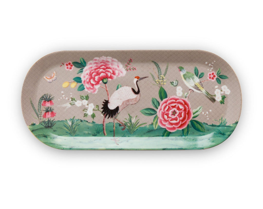 Produktbillede af Pip Studio porcelæn stor fad Khaki 33.3x15.5cm på tilbud i høj kvalitet