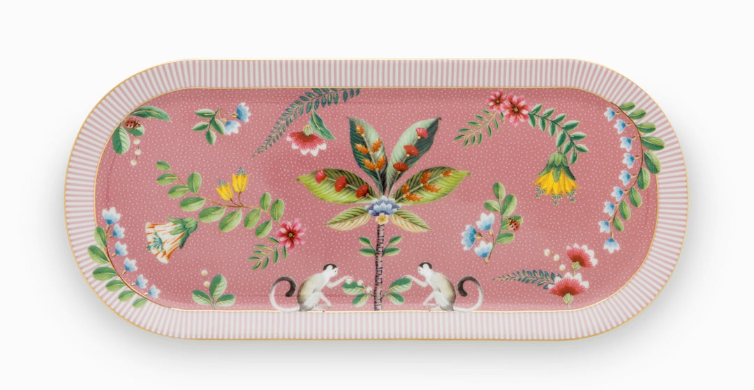 Produktbillede af Pip Studio porcelæn La Majorelle stor pink kagefad på tilbud i høj kvalitet