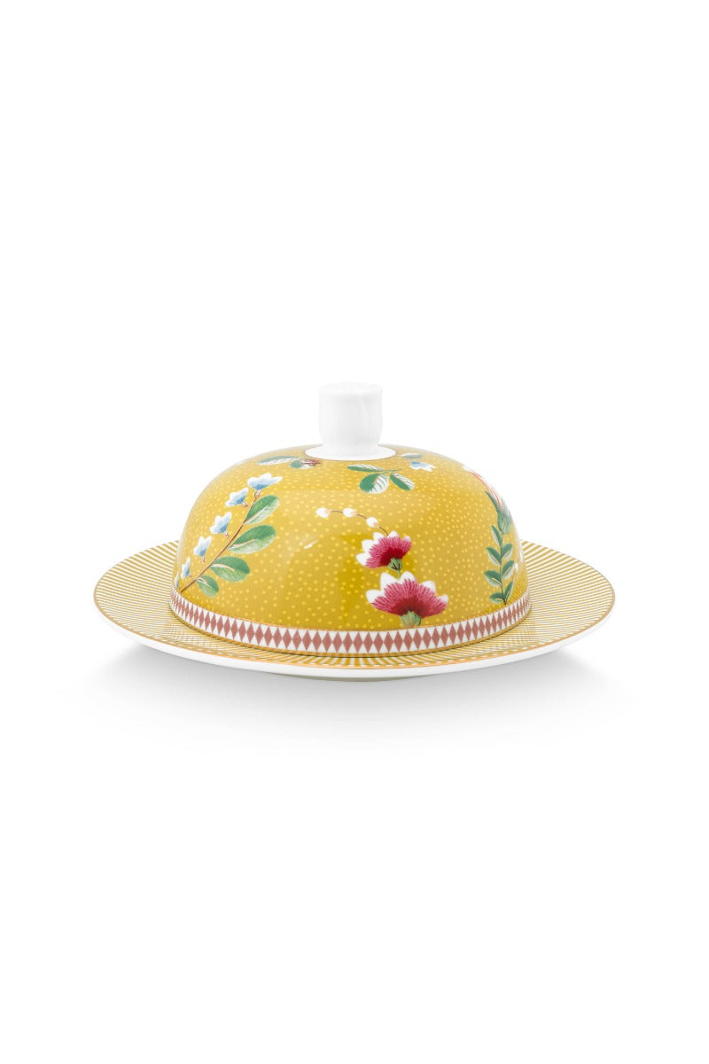 Produktbillede af Butter Dish Round La Majorelle Yellow 17x8cm på tilbud i høj kvalitet