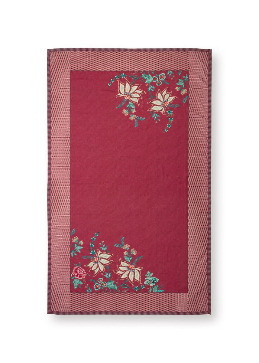 Produktbillede af Table Cloth Flower Festival Dark Pink 150x250cm på tilbud i høj kvalitet