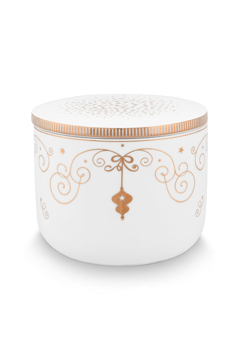 Produktbillede af Candle Box Royal Winter White 11.7x9.6cm på tilbud i høj kvalitet