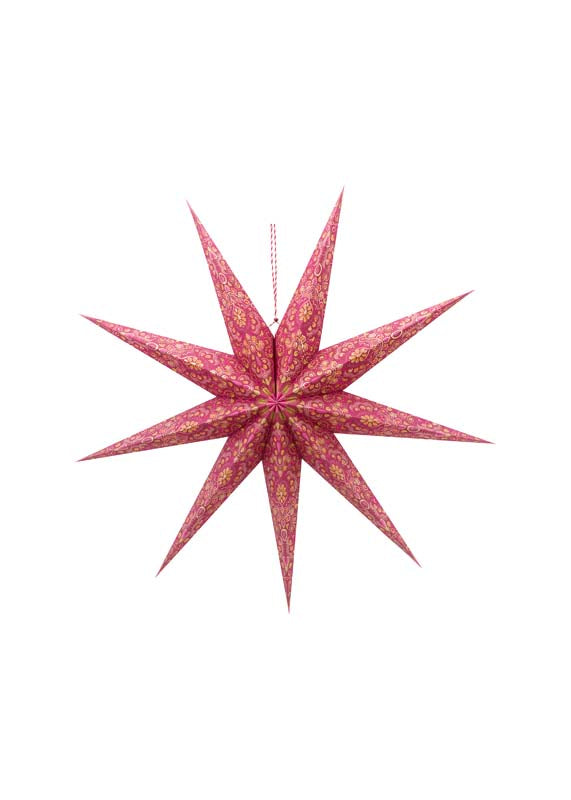 Produktbillede af Christmas Star Paper Overall Print Red 110cm på tilbud i høj kvalitet