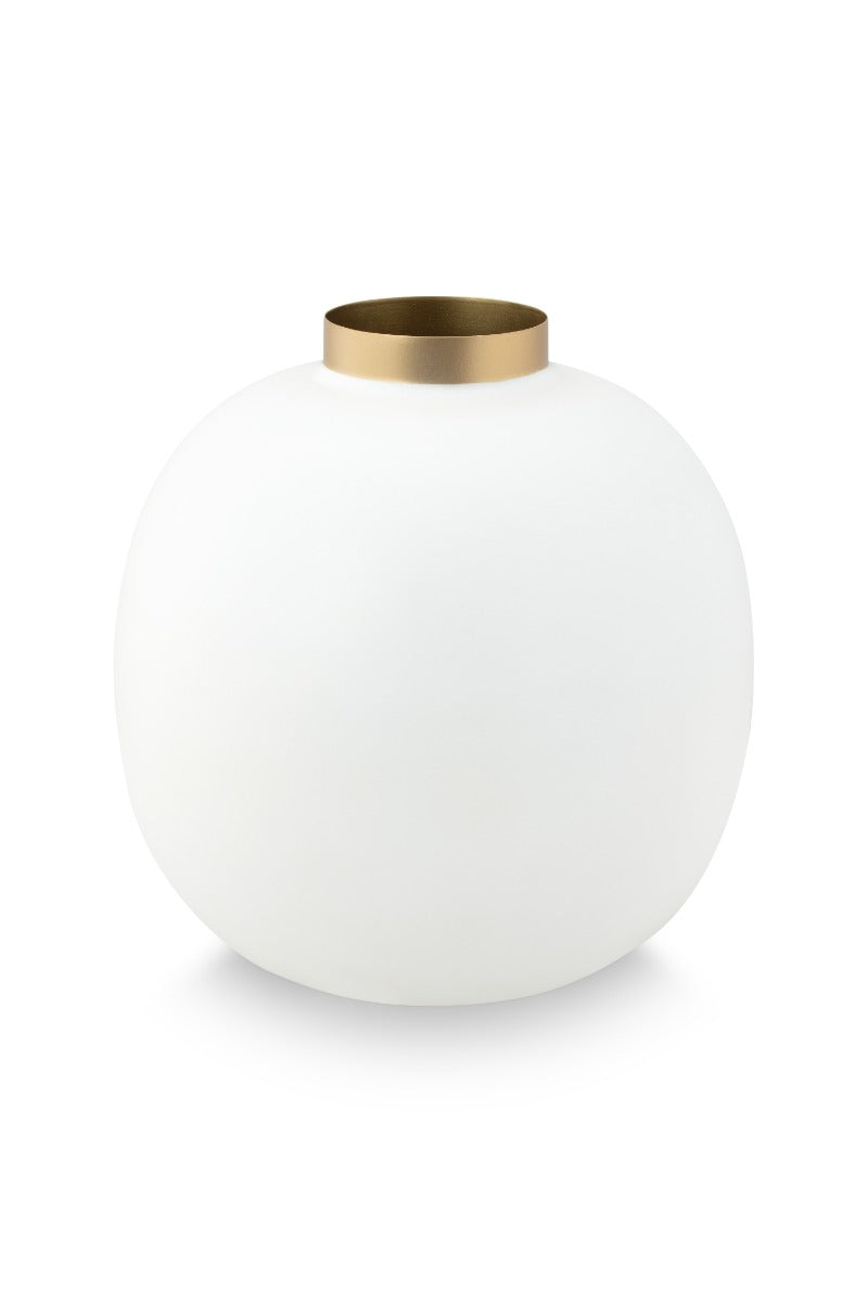 Produktbillede af Vase Metal White-Gold 23cm på tilbud i høj kvalitet