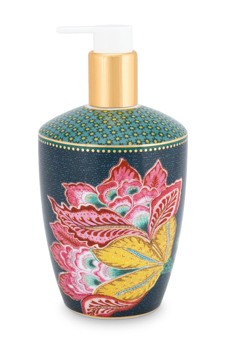 Produktbillede af Pip Studio porcelæn sæbedispenser Jambo Flower Blue 440ml på tilbud i høj kvalitet