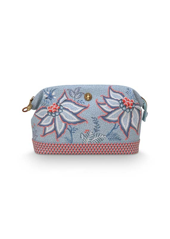 Produktbillede af Cosmetic Purse Large Flower Festival Light Blue 26x18x12cm på tilbud i høj kvalitet