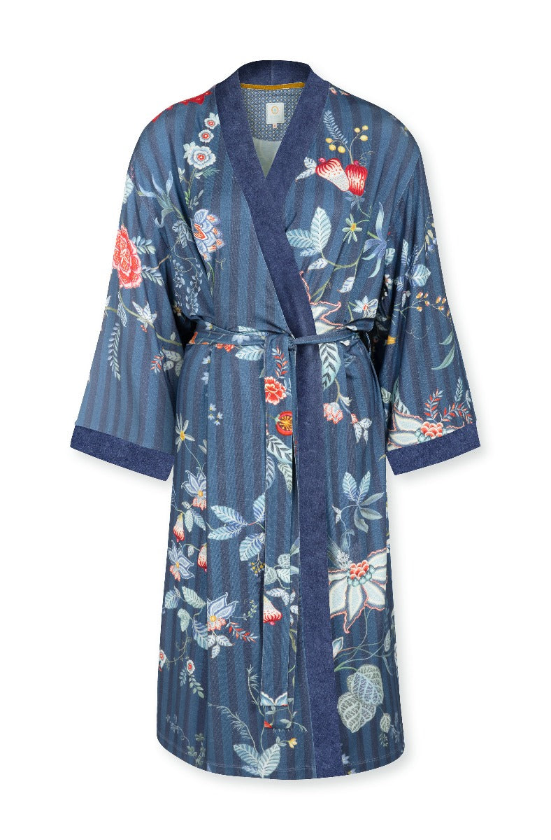 Produktbillede af Pip Studio Kimono Naomi Flower Festival Big Dark Blue-X-Small på tilbud i høj kvalitet