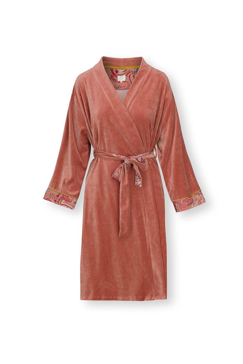 Produktbillede af Pip Studio Naomi Kimono Solid Nicky Velvet Terra X-Small på tilbud i høj kvalitet