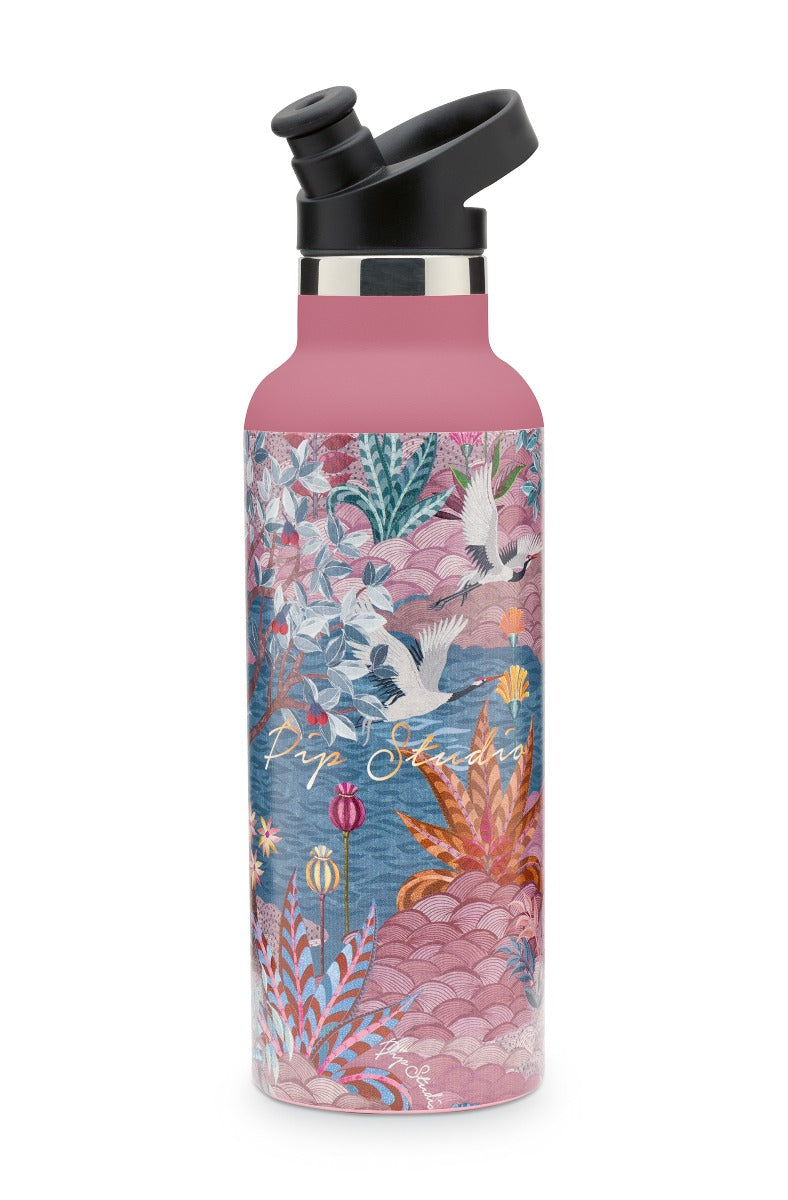 Produktbillede af Pip studio vandflaske garden pink 600ml på tilbud i høj kvalitet