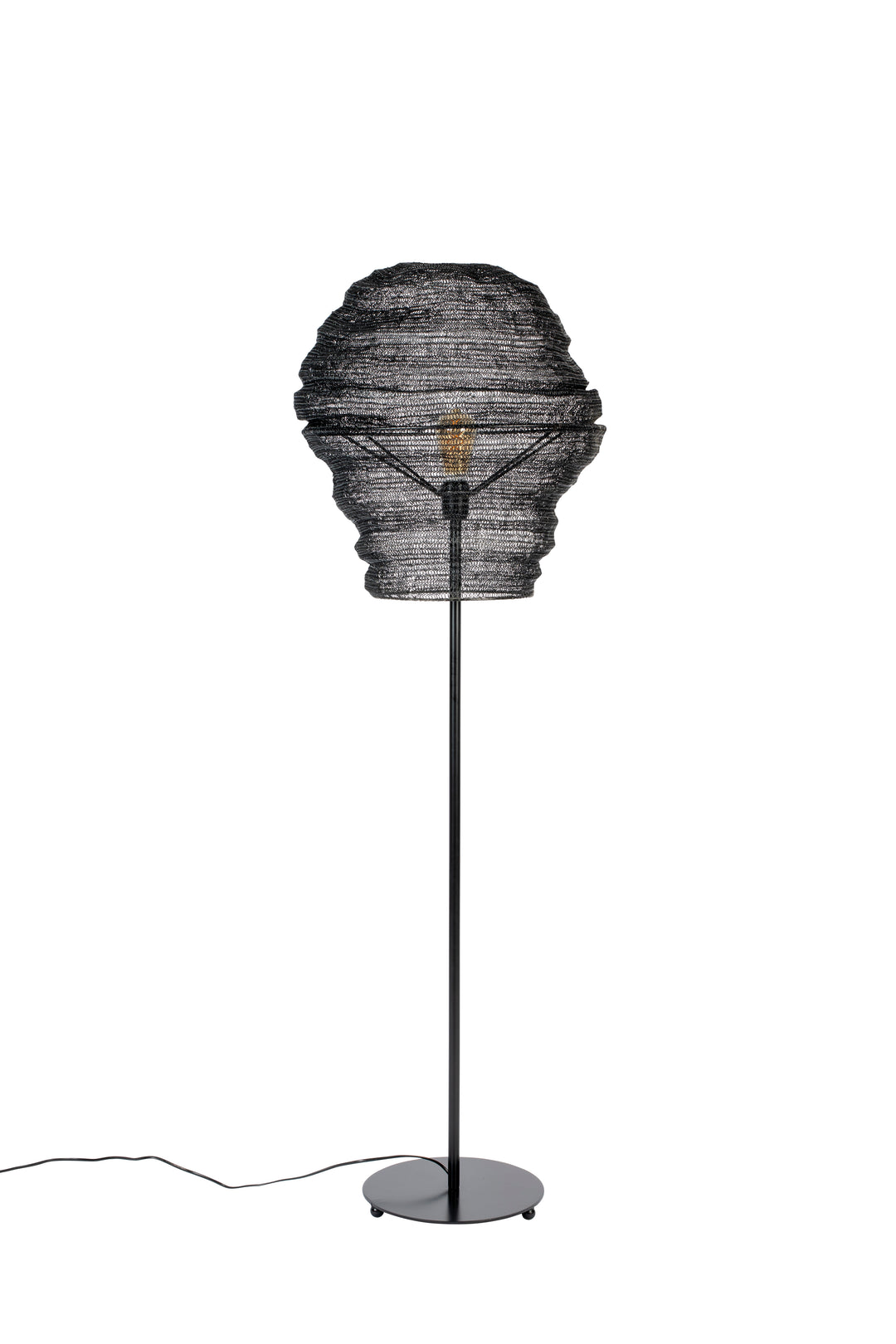 WHITE LABEL LIVING Lena gulvlampe sort jern