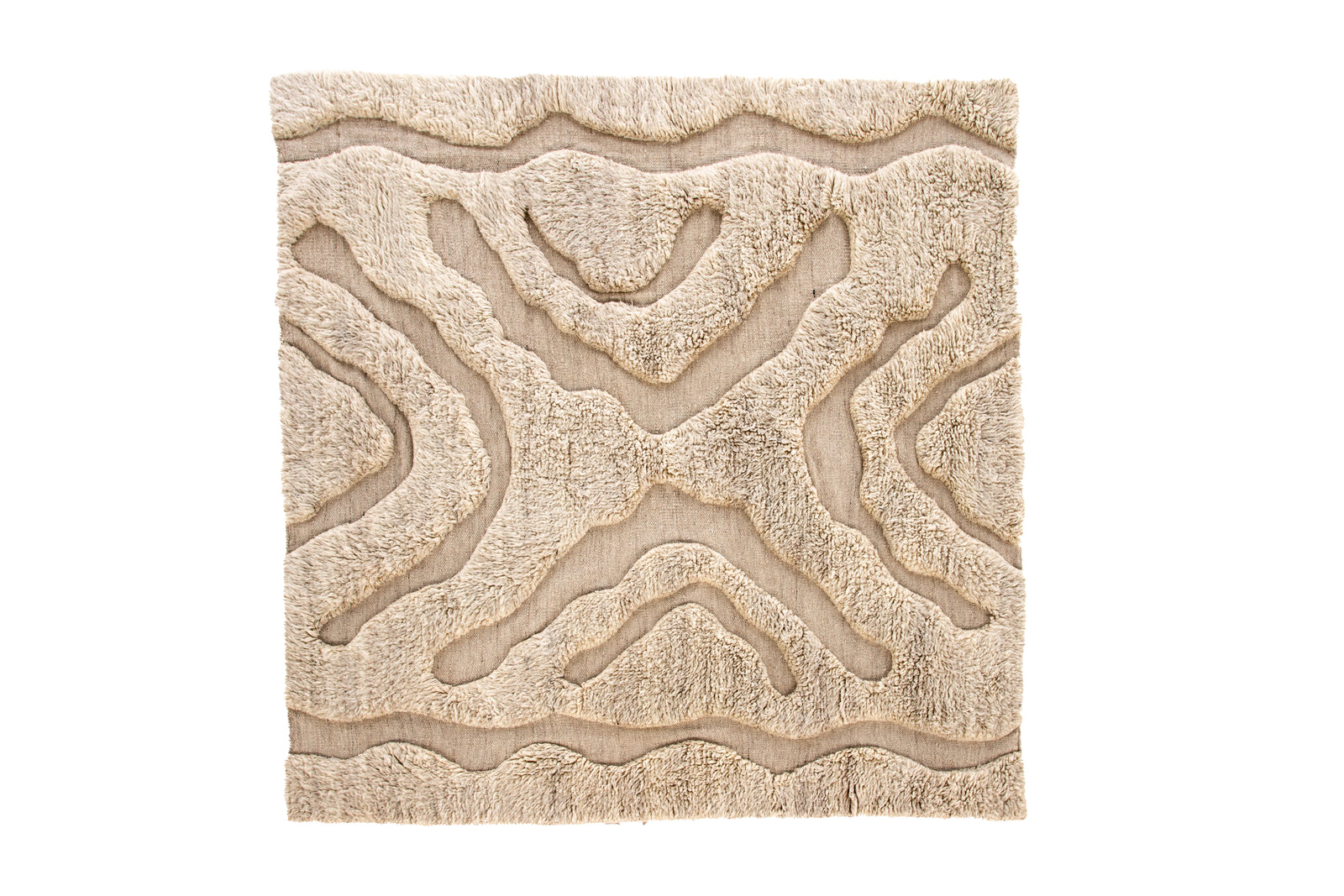 Produktbillede af VIND COLLECTION Trondheim x Josefin Lustig gulvtæppe kvadratisk beige uld 400x400 i premium kvalitet