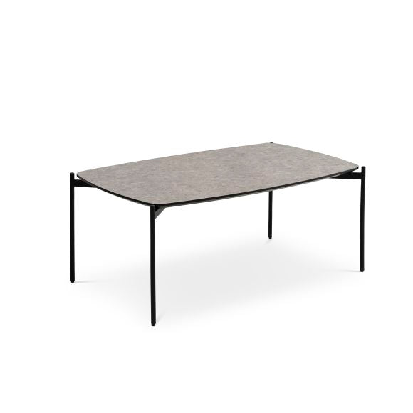 Malta sofabord rektangulær beige terrazzo HPL og sort metal 120x70xH:50