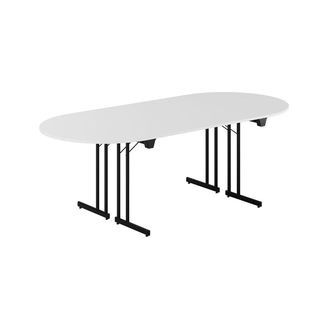 Produktbillede af Konferencebord 220x100cm Sammenklappeligt bord Hvid-sort på tilbud