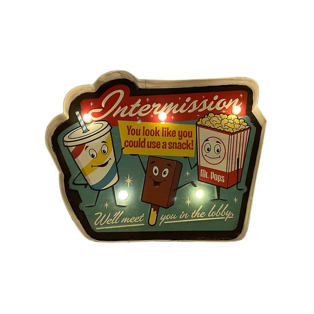 Produktbillede af Retro Skilt INTERMISSION med lys på tilbud