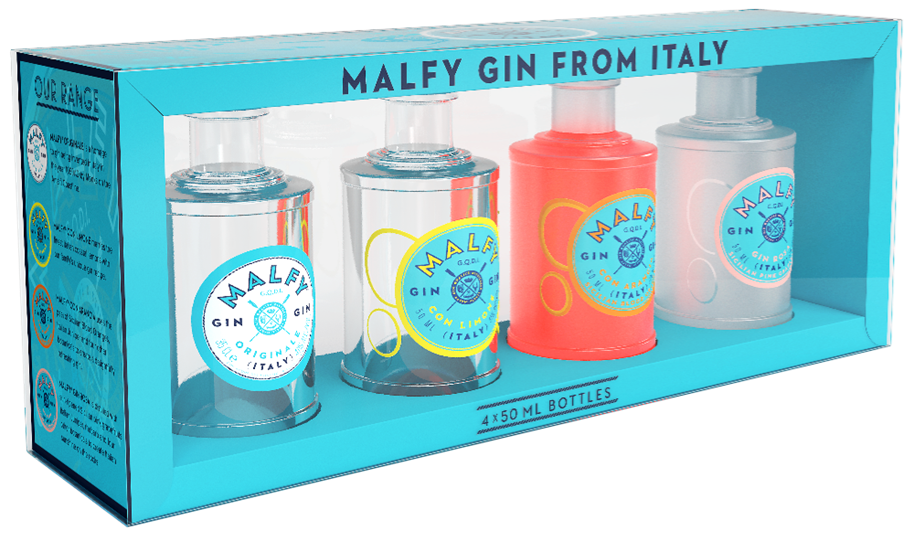 Produktbillede af Malfy Gin Miniature Set 4x5cl/pk på tilbud i premium kvalitet