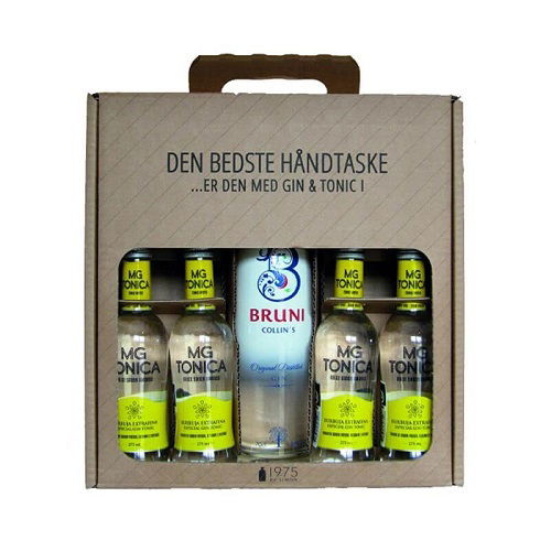 Produktbillede af Bruni Collin s Gin M/4 Mg Tonic +Pant Fl 70 på tilbud i premium kvalitet
