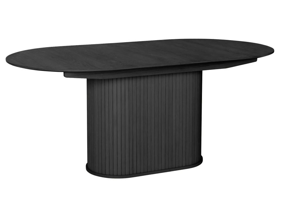 UNIQUE FURNITURE Nola spisebord m. tillægsplade oval sort egetræ 95x180-230