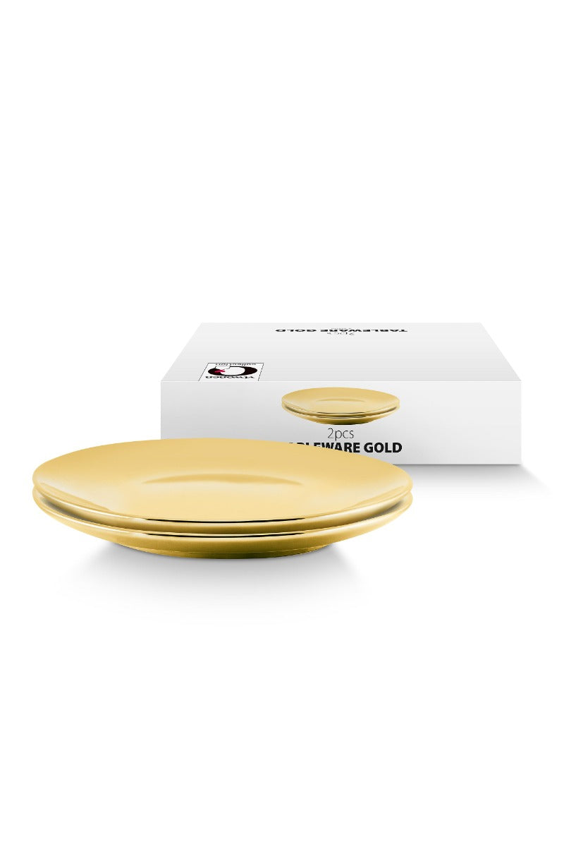 Produktbillede af Set/2 Plates Gold på tilbud i høj kvalitet