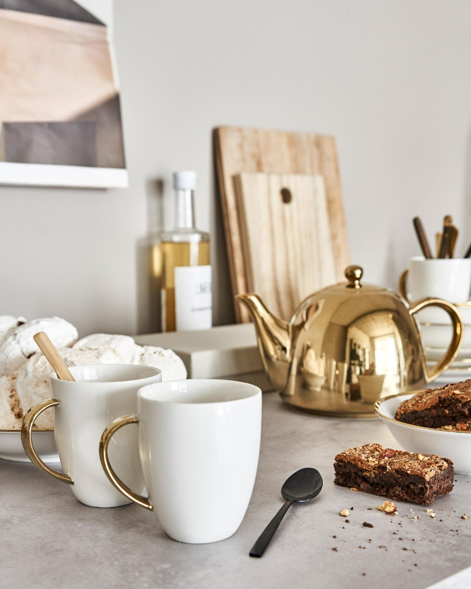 Produktbillede af Mug with Ear White Gold 250ml på tilbud i høj kvalitet