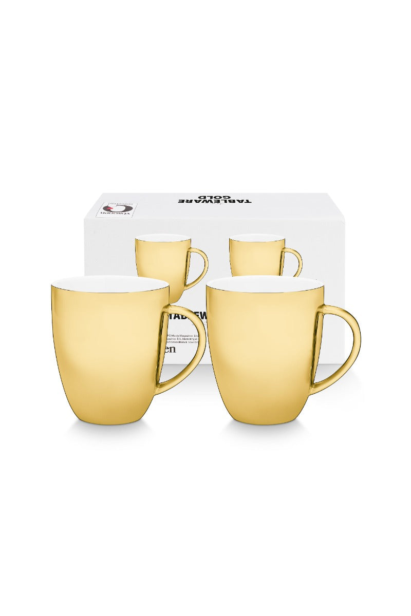 Produktbillede af Set/2 Mugs with Ear Gold 250ml på tilbud i høj kvalitet
