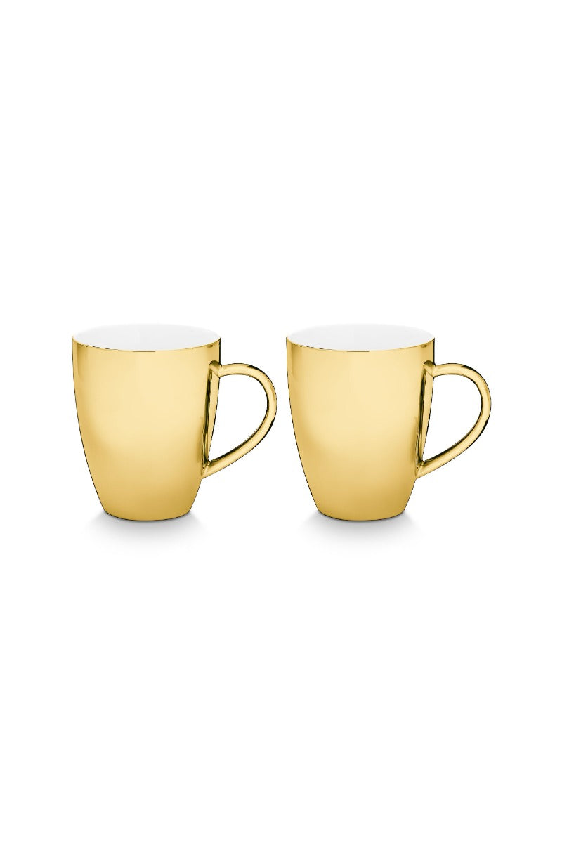 Produktbillede af Set/2 XL Mugs with Ear Gold 400ml på tilbud i høj kvalitet