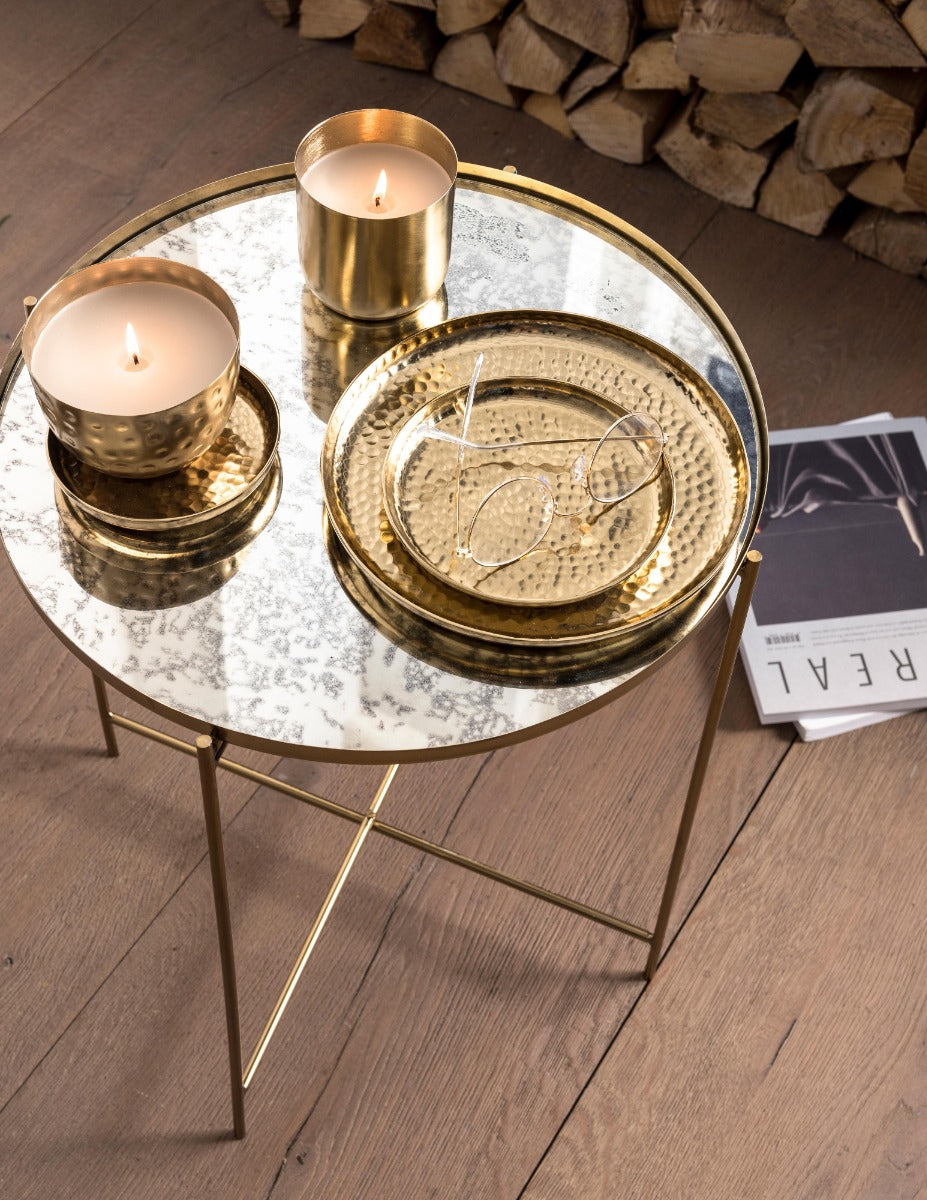 Produktbillede af Plate Metal Gold 22cm på tilbud i høj kvalitet
