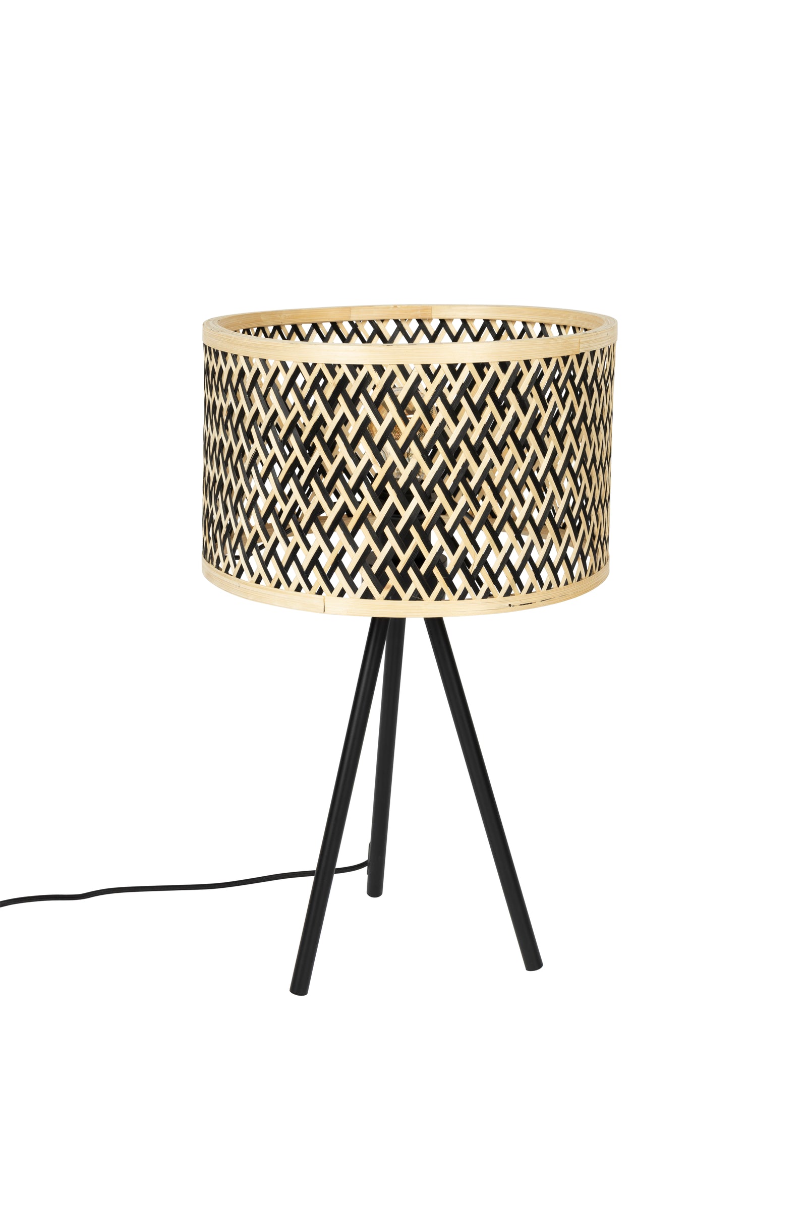 Produktbillede af WHITE LABEL LIVING Isla Bamboo bordlampe beige bambus i premium kvalitet