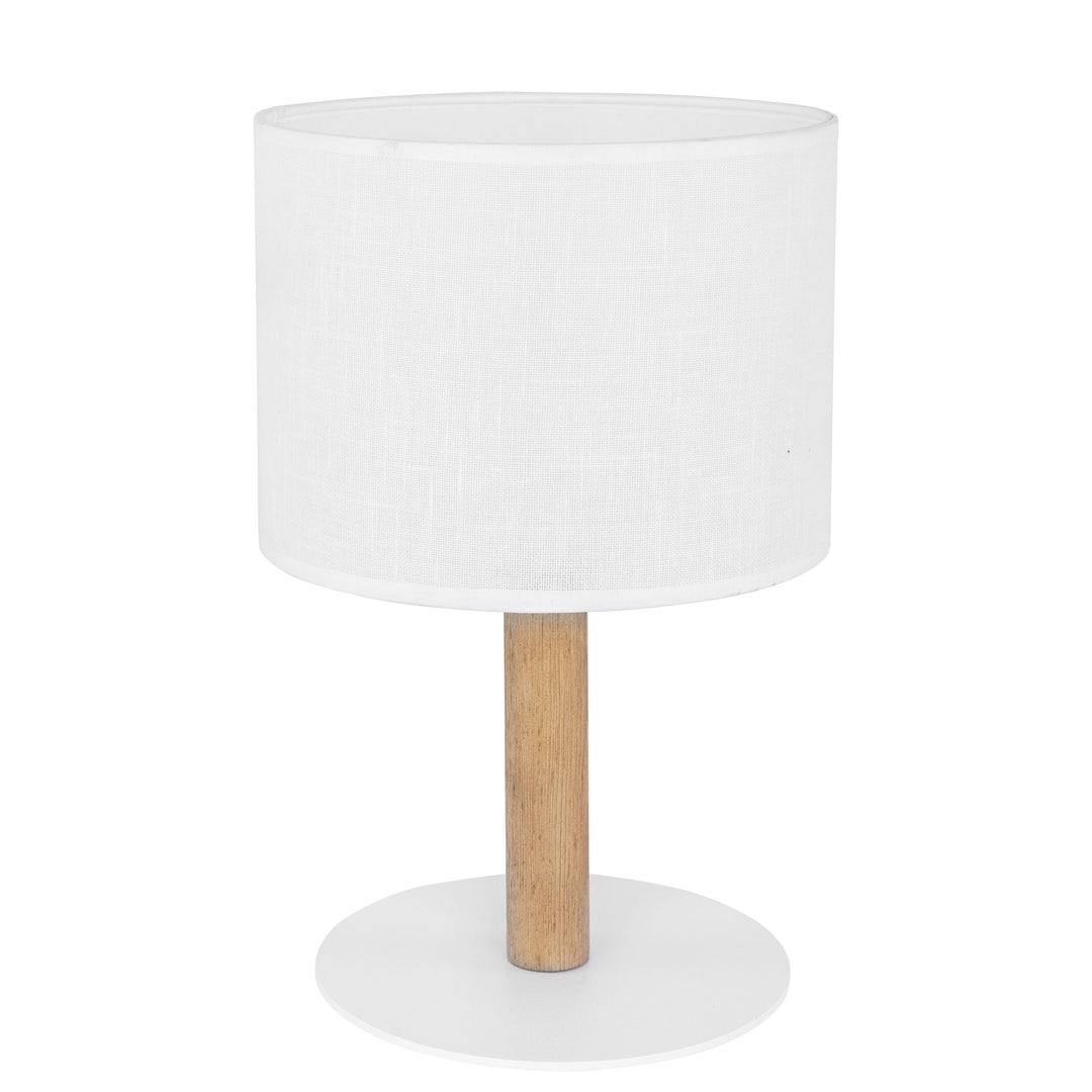 TK Deva bordlampe hvid stof/fyrretræ og hvid stål