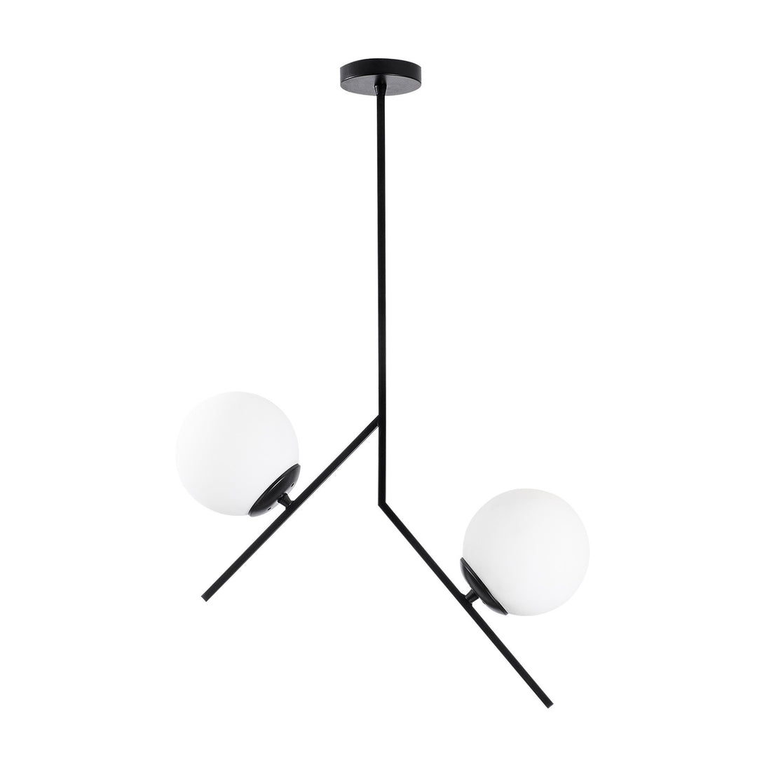 LUMI Lecco loftlampe glas og sort metal