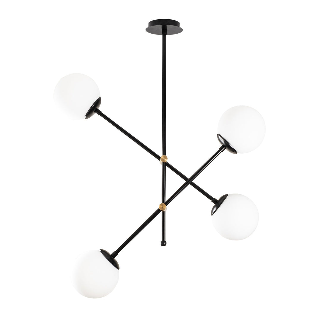 LUMI Girona loftlampe glas og sort metal