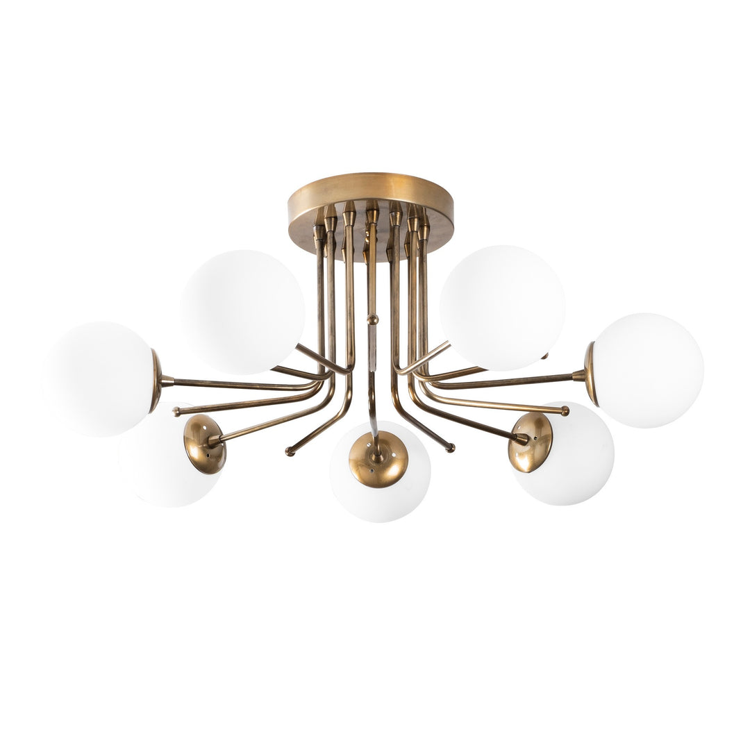 LUMI Chiavari loftlampe hvid glas og guldfarvet jern