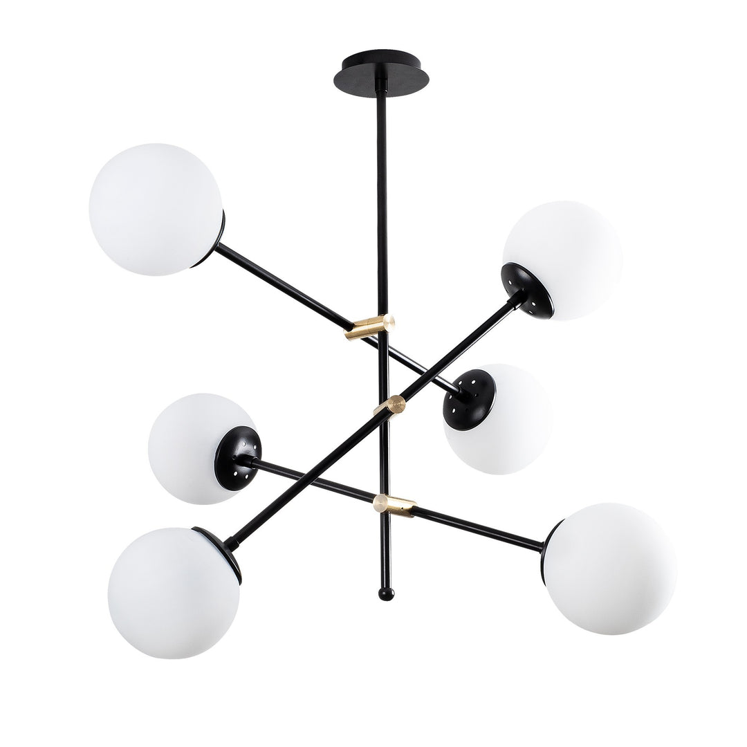 LUMI CovilhÃ£ loftlampe glas og sort metal