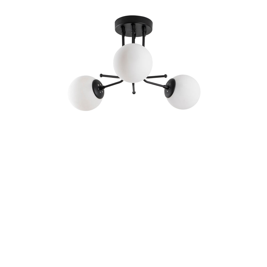 LUMI Viareggio loftlampe glas og sort metal