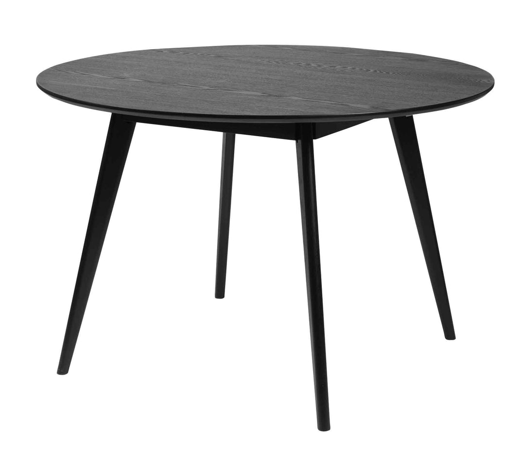 ROWICO Yumi spisebord sort asketræ rundt Ø115