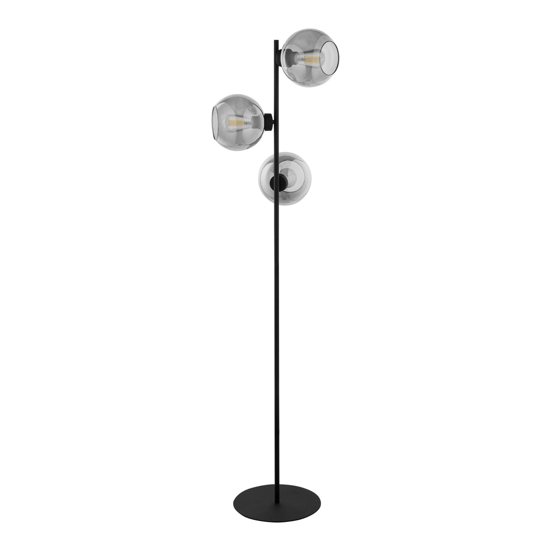 TK Cubus gulvlampe m. 3 skærme grafit glas og sort metal