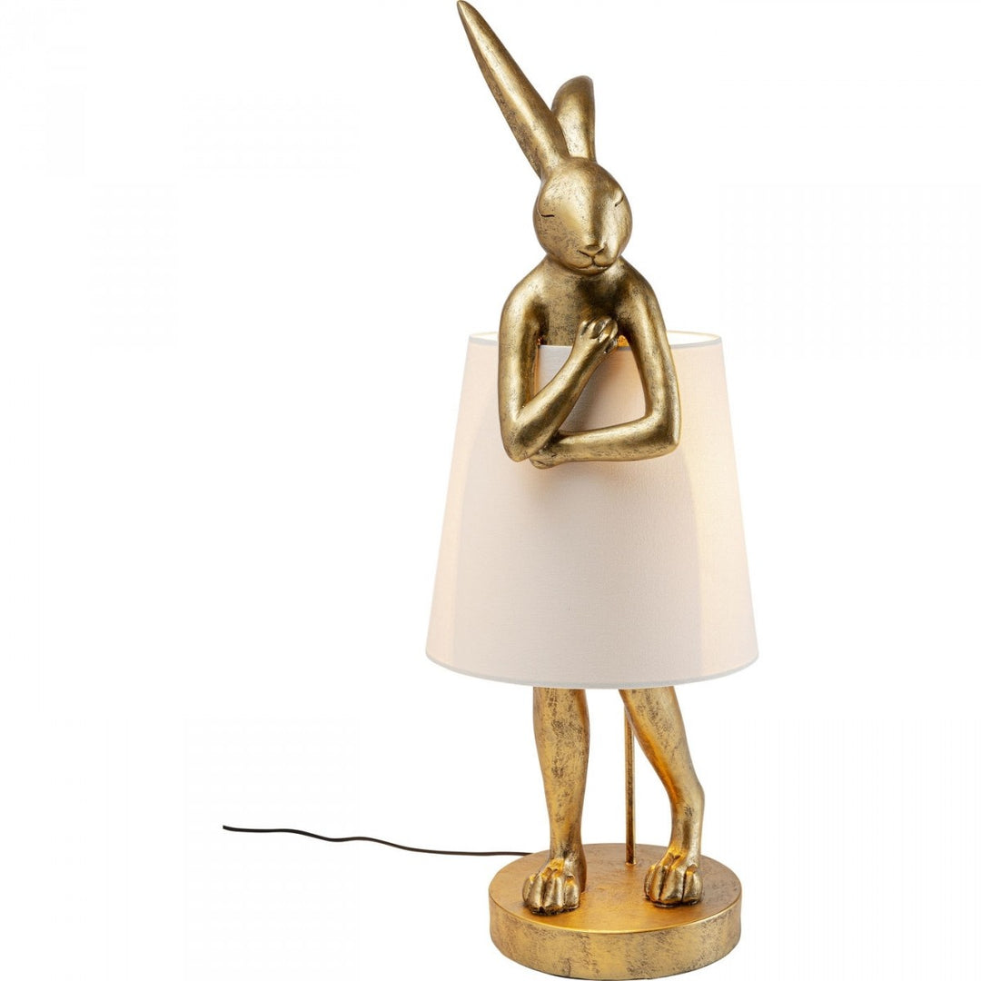 KARE DESIGN Animal Rabbit Gold bordlampe bomuld og guld polyresin H:88cm