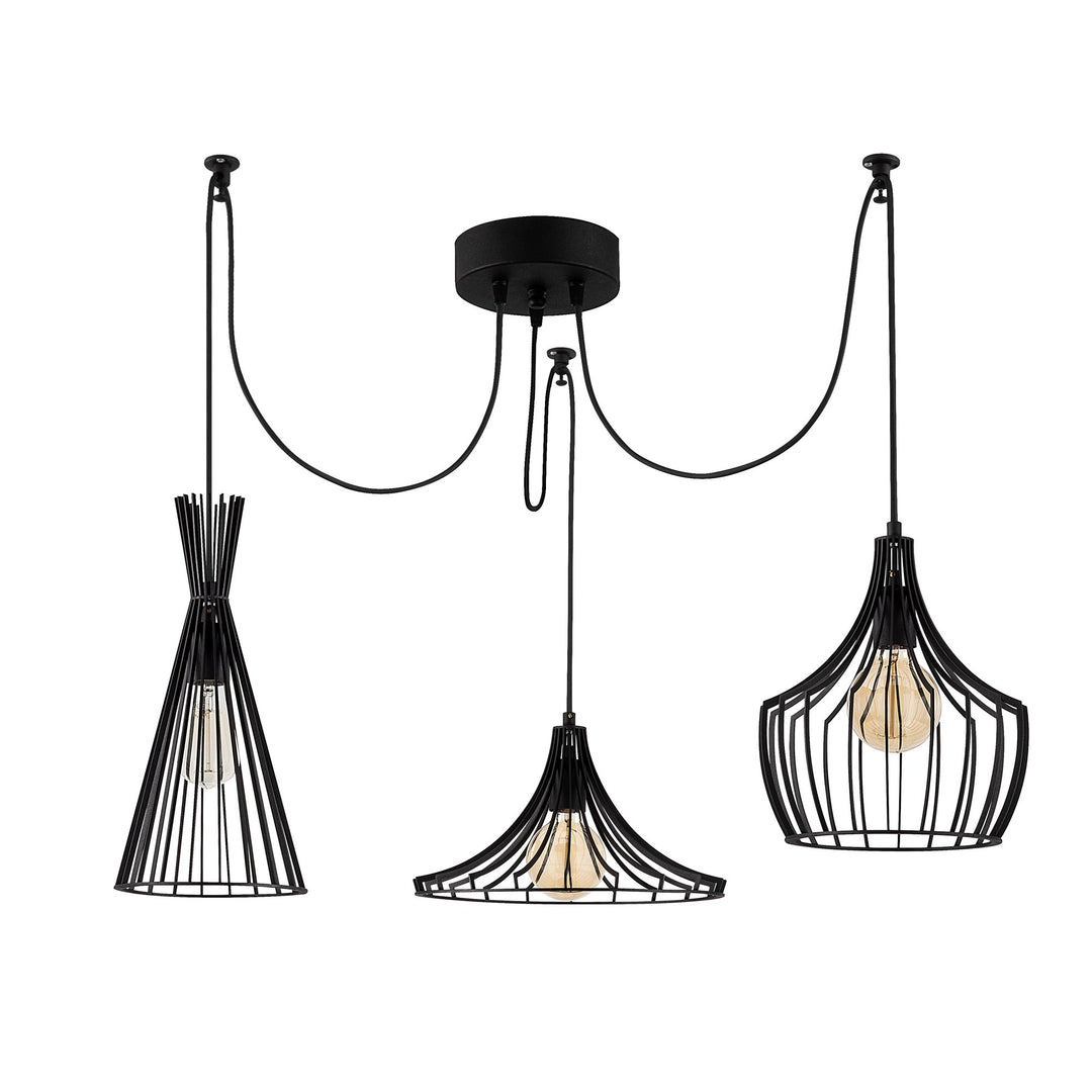 LUMI Bergerac loftlampe sort jern
