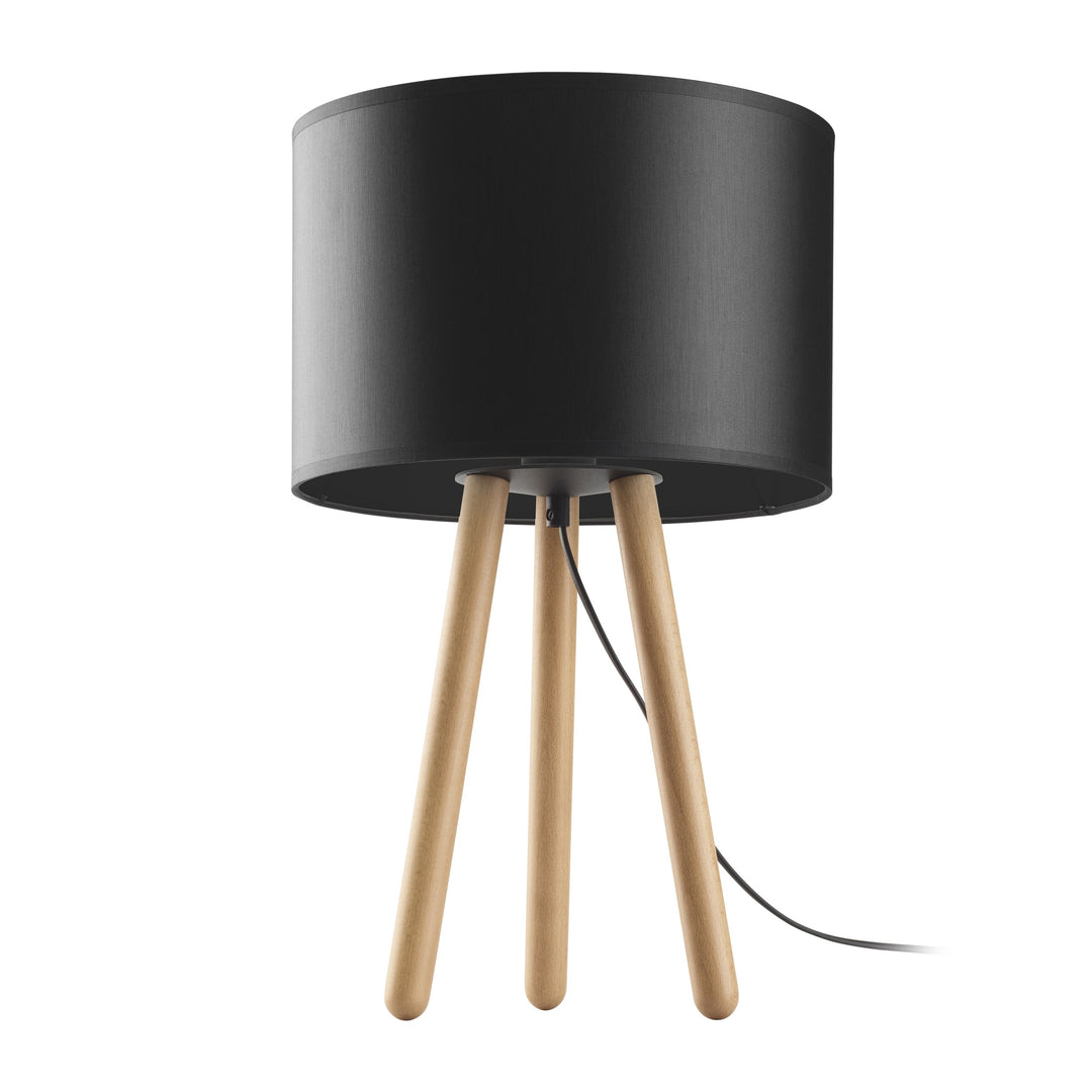 TK Tokyo bordlampe sort stof og antik fyrretræ