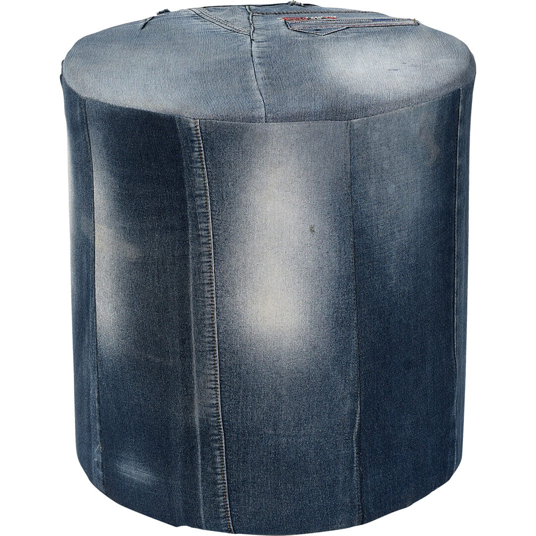 Produktbillede af Trademark Living Denim puf høj 46 i premium kvalitet