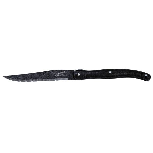 Produktbillede af Grillknive Laguiole Sort Stonewash Sæt 6 Sdv på tilbud – premium kvalitet og detaljer