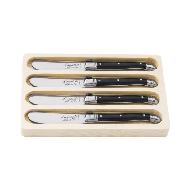 Smørkniv Laguiole Sort Sæt 4 Sdv ❤ Stort online udvalg i STYLE DE VIE ❤ Billig fragt og hurtig levering 2 - 5 hverdage ❤ Varenummer: BAR-689270 / Ean: '8718719300824 på lager - Udsalg på Hjem og have | Køkken og spisestue | Service og bestik Spar op til 67% - Over 424 kendte brands på udsalg