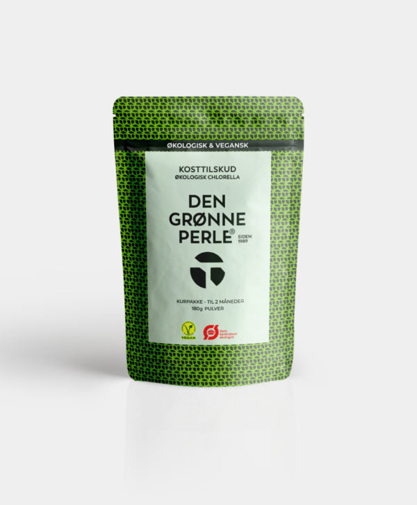 Produktbillede af Chlorella Den Grønne Perle pulver 180 g. på tilbud