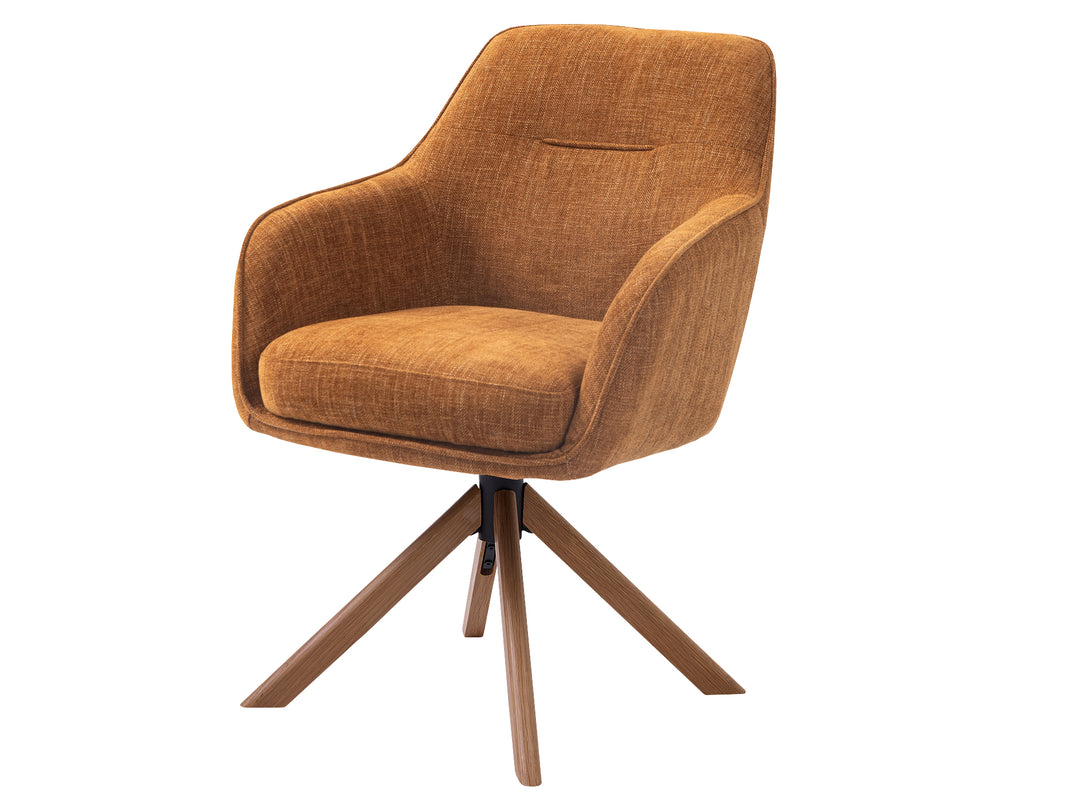 Avola Select drejestol m. armlæn rust polyester og egetræ